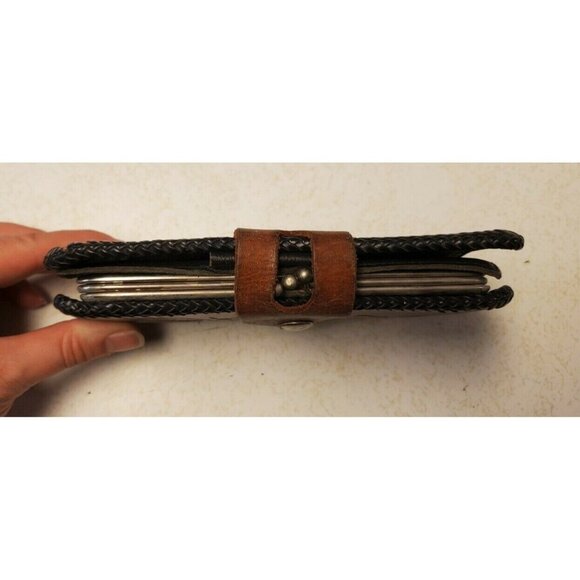 Vtg Hand Tooled Butterfly Brown Leather Wallet Coin Pocket, 7.5" x 4" - Picture 8 of 8